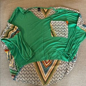 Vibrant Green Geometric Women's Top